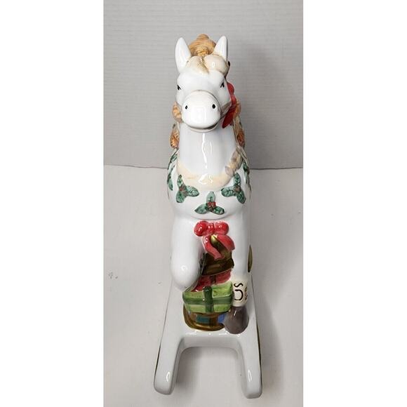 Musial Rocking Horse BEALS PALAIS ROYAL STAGE CHRISTMAS BEARS LARGE PORCELAIN - Picture 5 of 16